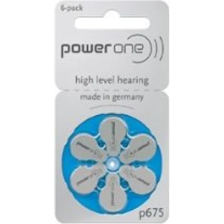 power one 6er-Pack Hörgeräte-Batterien p675 (blau), 1,45 Volt, 650 mAh