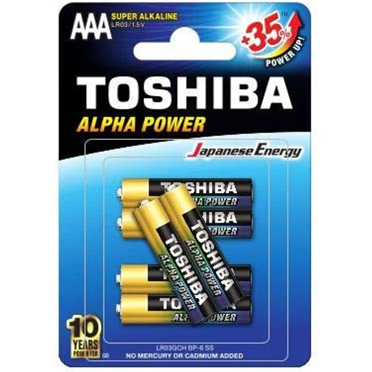 Toshiba Akku Set Alkaline LR03GCH BP-6 (Alkaline Mangan, 6)
