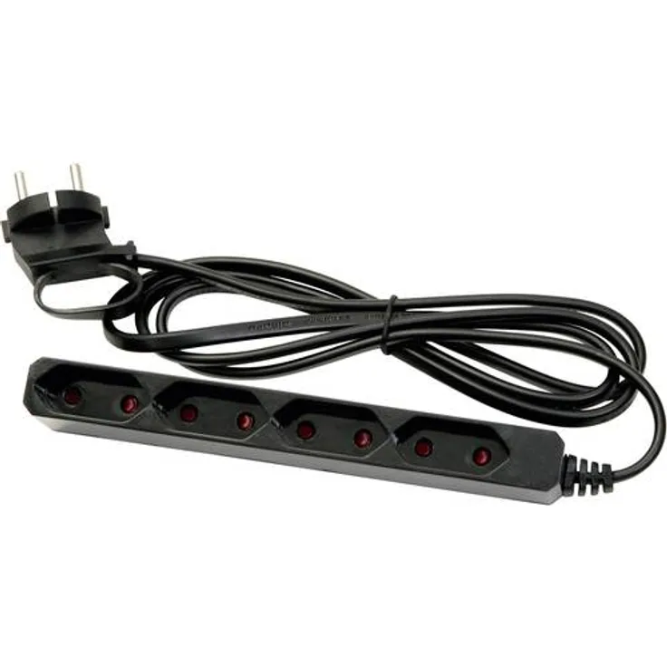 4fach Eurosteckdosenleiste 1,5m schwarz 1,5m Kabel