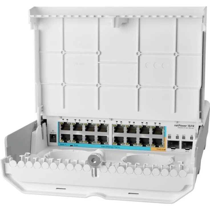 MikroTik netPower 15FR 18 Port Outdoor Switch, 15x Reverse PoE Ports, 2x SFP Switche (CRS318-1FI-15FR-2S-OUT)