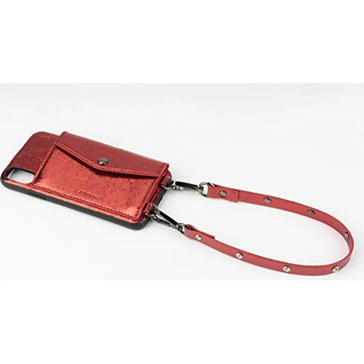 4smarts Schutzhülle LAVAVIK Cross-Body mit Handschlaufe und Umhängeband für iPhone Xs, Rot