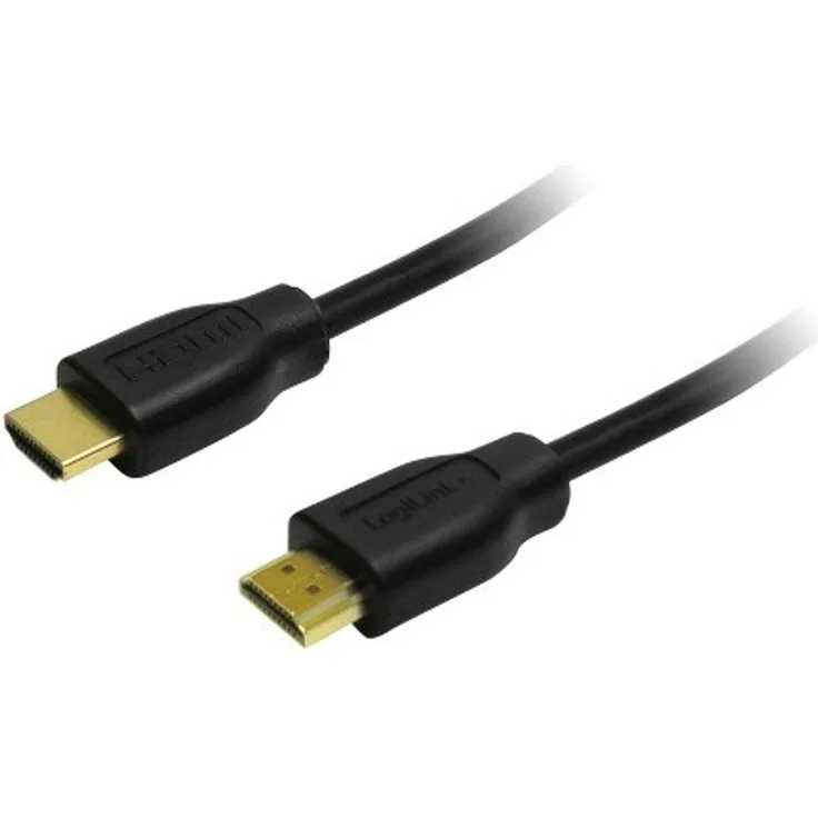 LogiLink CH0054 - HDMI High Speed mit Ethernet (V1.4) Kabel, 2X 19-pin Male (Gold), Schwarz, 15m