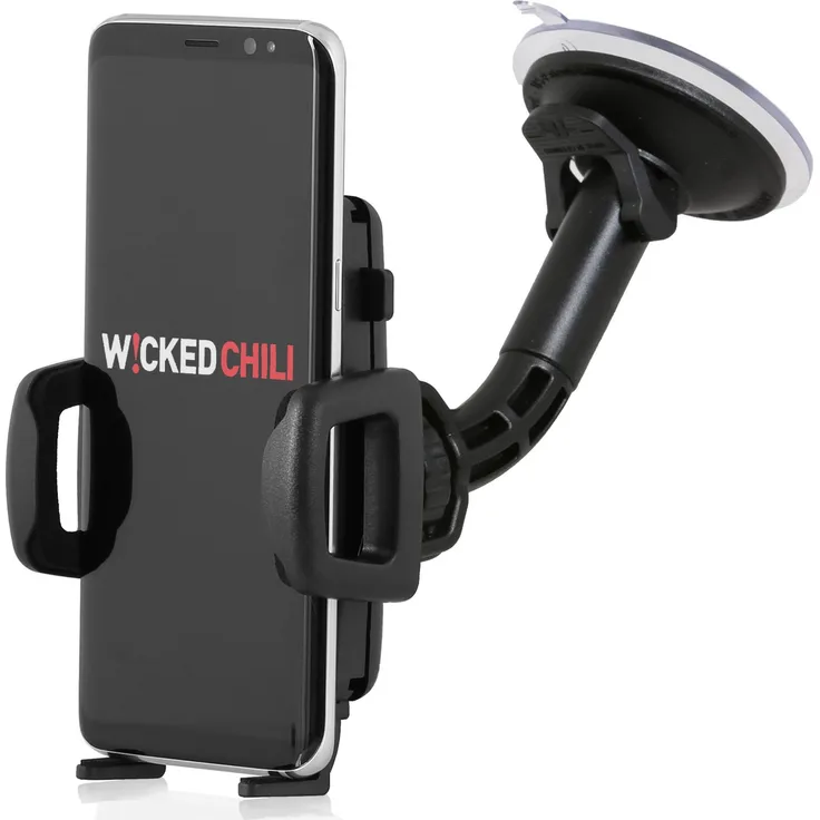 Wicked Chili Universal KFZ Halterung kompatibel mit Samsung Galaxy S20 Ultra, S20+, 10+, S10, S9+, Note 10 Plus, iPhone 11 Pro Max, XS Max, 8+ Autohalterung (Breite 56-86mm, für Hülle und Case)