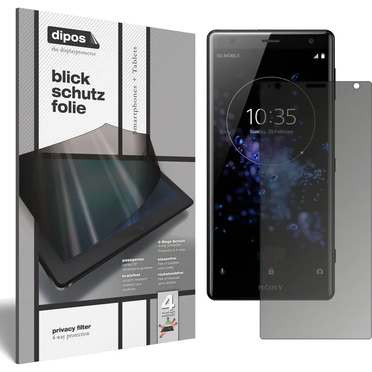 Sony Xperia XZ2 Compact Schutzfolie Blickschutzfolie - Privacy Filter Displayschutzfolie mit AntiReflex Effekt
