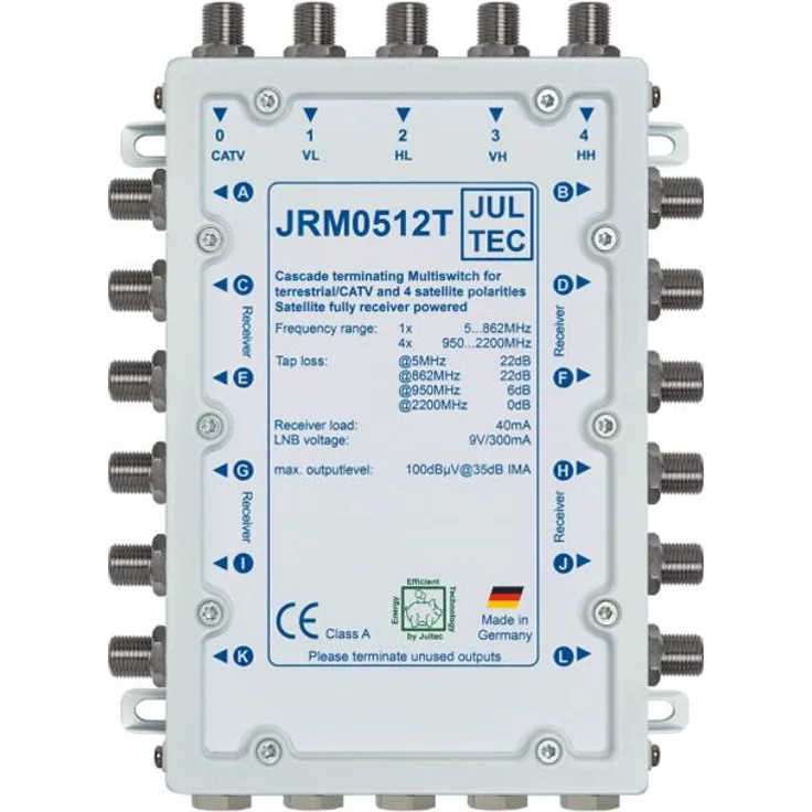 JULTEC JRM0512T Multischalter 12 Teilnehmer Receivergespeist (ohne Strom, Stromanschluss)