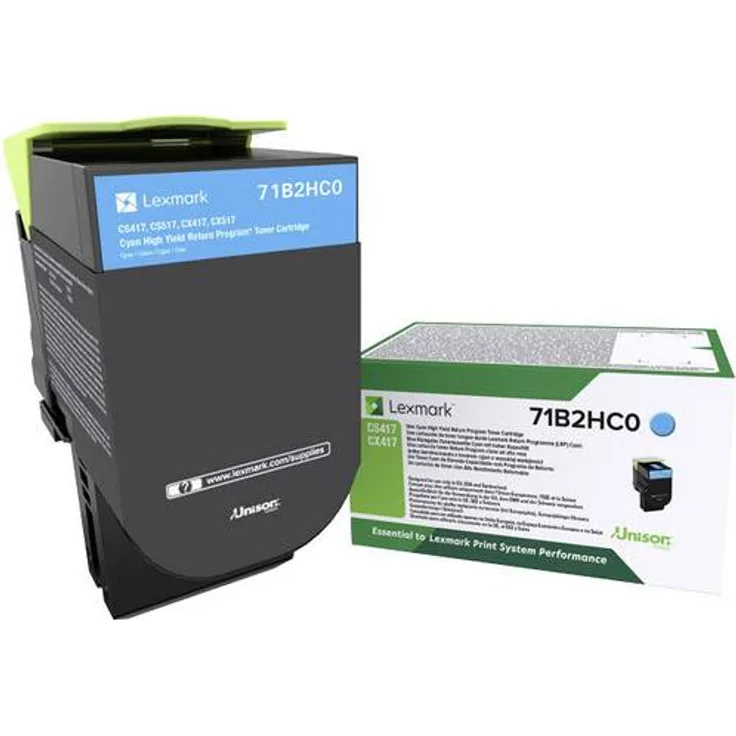 Lexmark Toner CS/CX 417,517 Return Cartridge 71B2HC0 Original Cyan 3500 Seiten