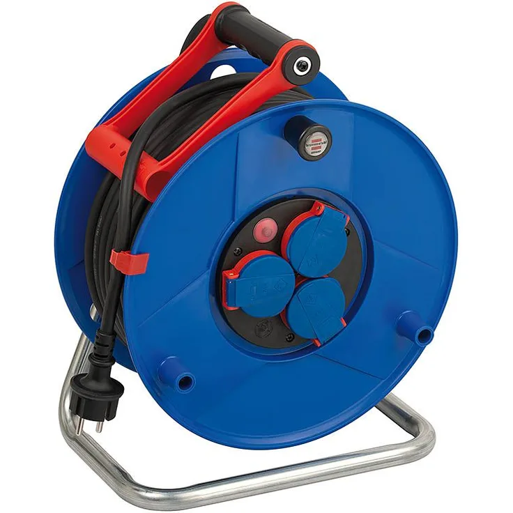 Brennenstuhl Garant IP44 Gewerbe--Baustellen-Kabeltrommel, 40m - Spezialkunststoff (Baustelleneinsatz und ständiger Einsatz im Außenbereich, Made in Germany) blau