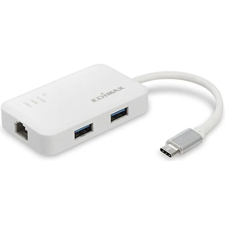 Edimax USB-C Hub auf 3 Port USB 3.0 + Gigabit Ethernet Anschluss