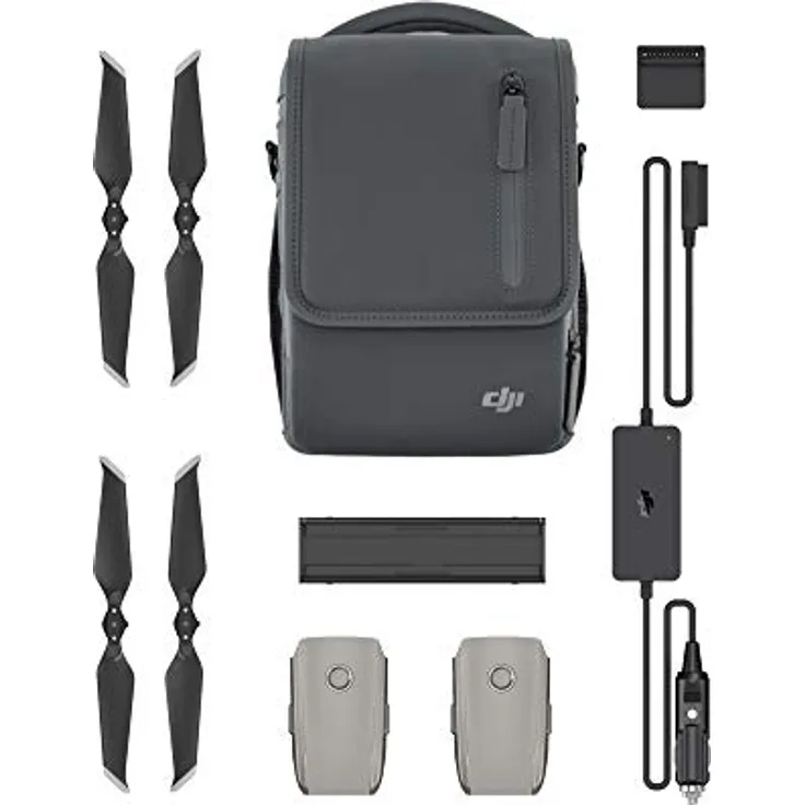DJI Mavic 2 Pro-Mavic 2 Zoom Fly More Kit - mit 2 intelligenten Flugakkus, 1 Mehrfachladegerät, 1 Autoladegerät, LOW-NOISE-Propellern und 1 Tragetasche