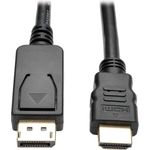 Tripp Lite DisplayPort zu HDMI Active Adapterkabel, DP mit Riegeln auf HDMI (M-M), UHD 4K x 2K-1080p, 1,8 m (P582-006-V2-ACT), Schwarz
