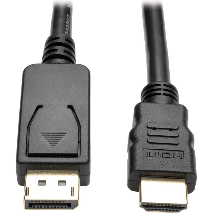 Tripp Lite DisplayPort zu HDMI Active Adapterkabel, DP mit Riegeln auf HDMI (M-M), UHD 4K x 2K-1080p, 1,8 m (P582-006-V2-ACT), Schwarz – Bild 1