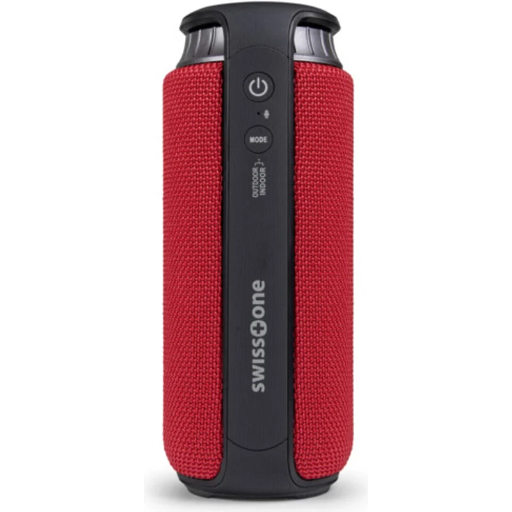 swisstone BX 500 Bluetooth Lautsprecher (Spritzwassergeschützt nach IPX4, Freisprechfunktion, X-Bass für satten Sound) rot-schwarz – Bild 1