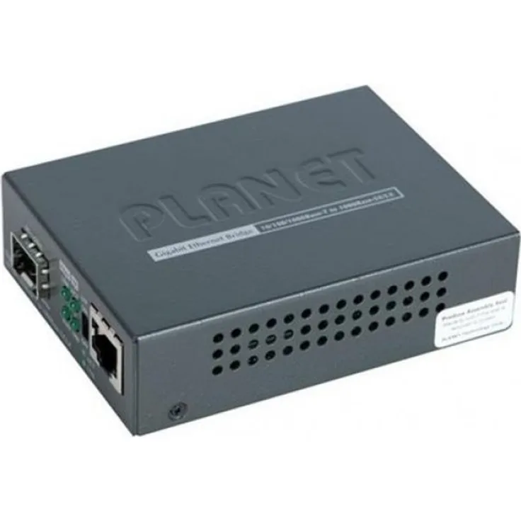 Planet GT-805 A  Medienkonverter 10-100-1000Base-T zu 1000Base-SX-LX Gigabit, Schwarz