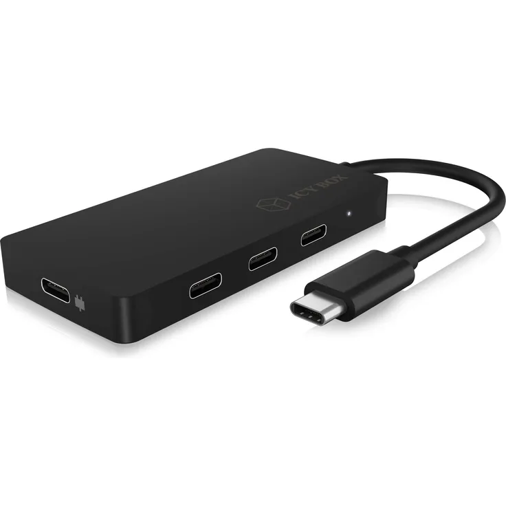 ICY BOX USB-C Hub mit Power Delivery, USB 3.1 Gen 2 10 Gbit-s, PD 100 Watt, Aluminium, Schwarz IB-HUB1429-CPD