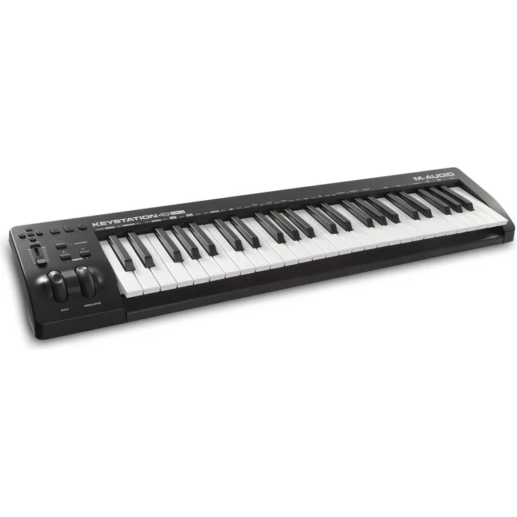 M-Audio Keystation 49 MKIII - Kompakter 49-Tasten MIDI Keyboard Controller mit zuweisbaren Reglern, Pitch- Modulation Rädern, Plug-And-Play (Mac-PC) Konnektivität und Software Production Suite