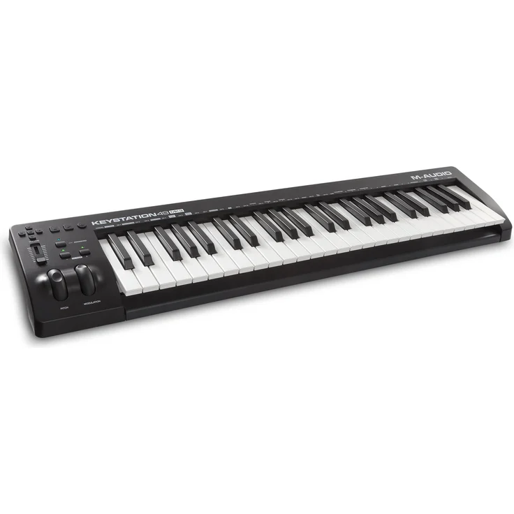 M-Audio Keystation 49 MKIII - Kompakter 49-Tasten MIDI Keyboard Controller mit zuweisbaren Reglern, Pitch- Modulation Rädern, Plug-And-Play (Mac-PC) Konnektivität und Software Production Suite – Bild 1