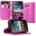cadorabo Hülle für Samsung Galaxy POCKET 2 in CHERRY PINK Handyhülle mit Magnetverschluss, Standfunktion und Kartenfach Case Cover Schutzhülle Etui Tasche Book Klapp Style