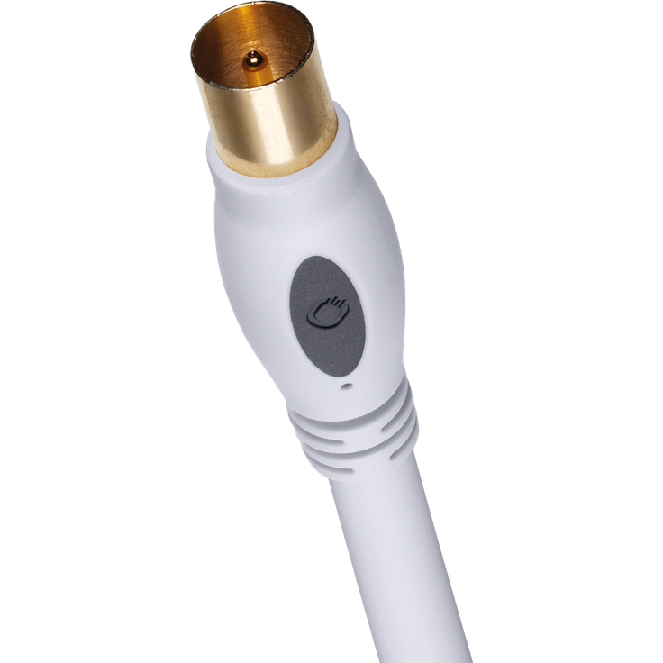 Oehlbach Transmission Plus - OFC Antennenkabel für TV und Radio - Koaxialstecker m/w, DVB-T2, HDTV, 4k & Ultra HD - weiß