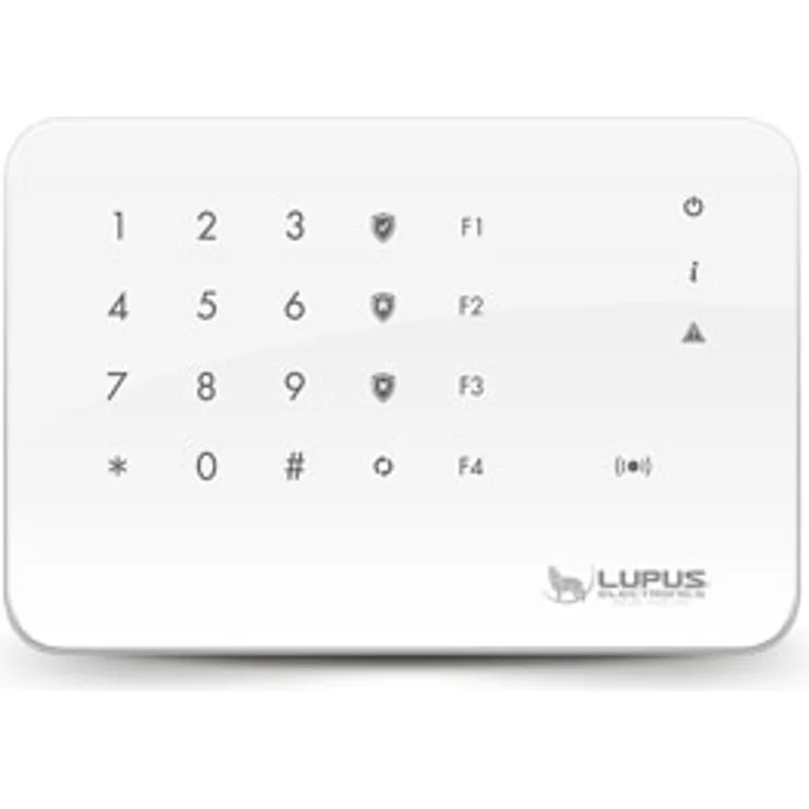 LUPUSEC 12109 Outdoorkeypad V2 für die XT Smarthome Alarmanlagen, 4 Automationstasten, Relaisausgang, wetterfest, Batterie- oder Netzbetrieb, Modell 2017, Weiß