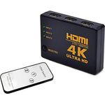 HDMI 4K Ultra HD Umschalter Switch 3-fach 1080p inklusive Fernbedienung 3D Ready