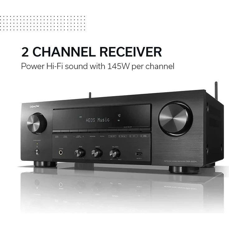 Denon DRA-800H Stereo Receiver und Verstärker, Alexa Kompatibel, HDMI, Bluetooth, WLAN, DAB+ Radio, Musikstreaming, AirPlay 2, HEOS Multiroom, schwarz – Bild 5
