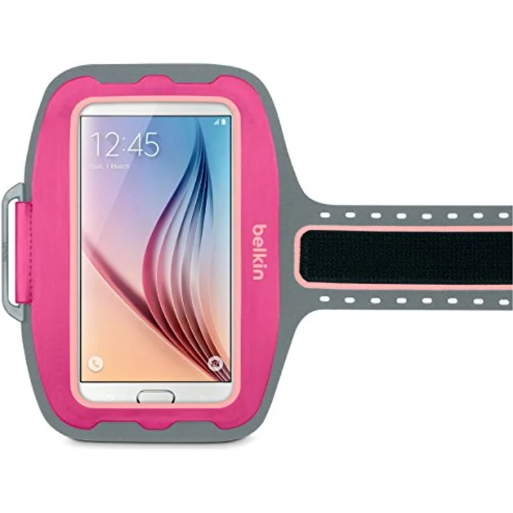 Belkin Fit Plus Sport-Armband (atmungsaktives Neoprenmaterial, verstellbarer Riemen, geeignet für Samsung Galaxy S7) Pink