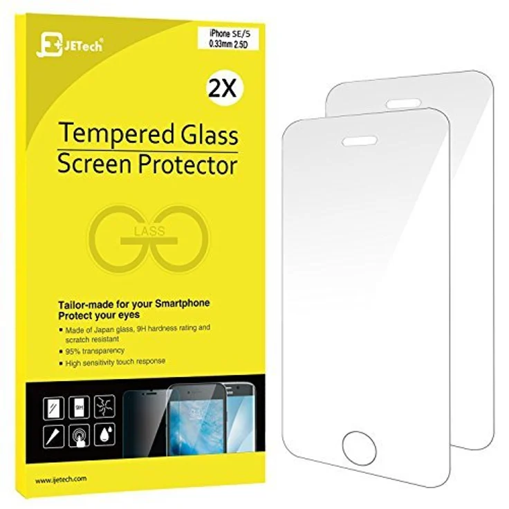 JETech Schutzfolie für iPhone SE 5s 5c 5 Panzerglas Gehärtetem Glas Displayschutz, 2 Stück – Bild 1
