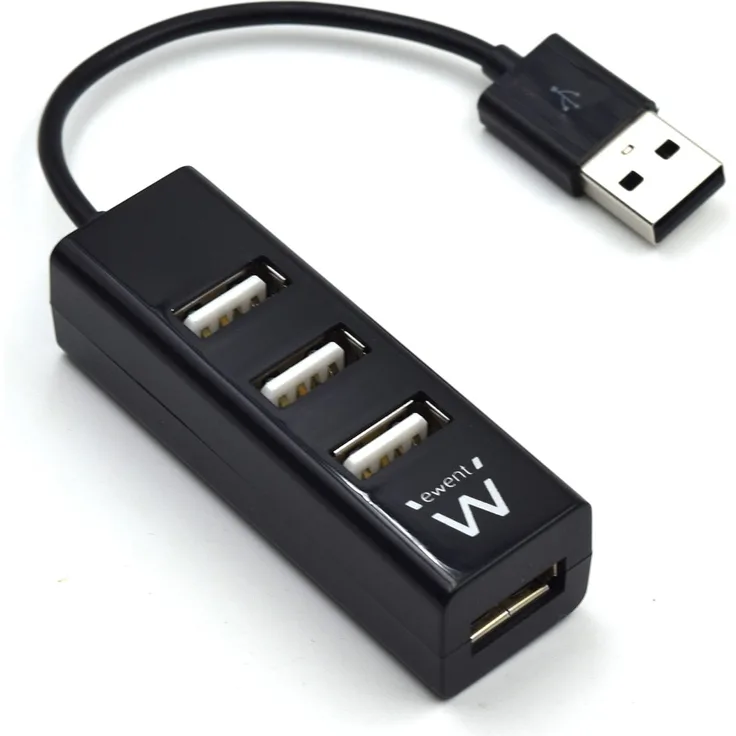 Ewent EW1123 USB2.0 4 Anschlüsse, schwarz