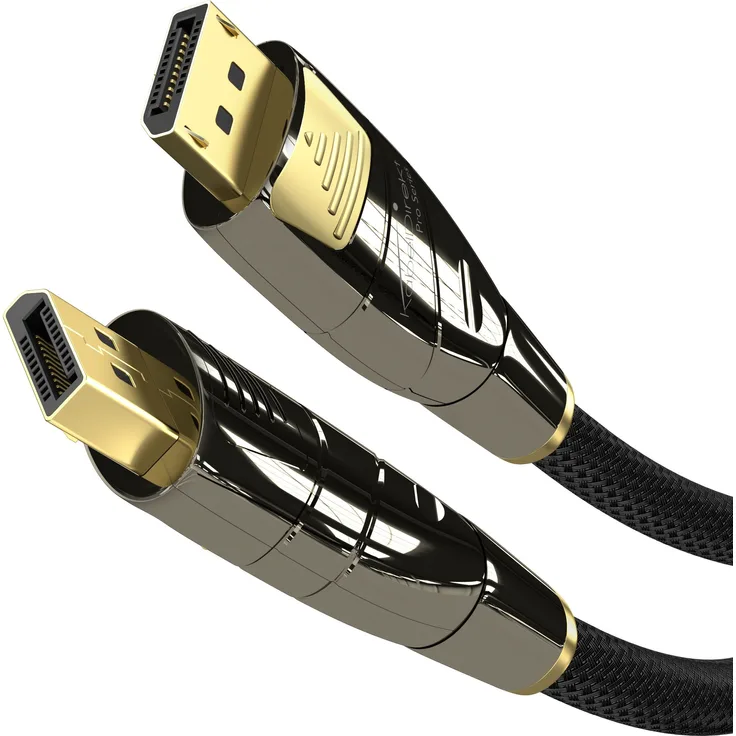 KabelDirekt - DisplayPort Kabel - 2m - (4K 60Hz, Version 1.2, Stecker mit Verriegelung, Nylon Ummantelung) - PRO Series