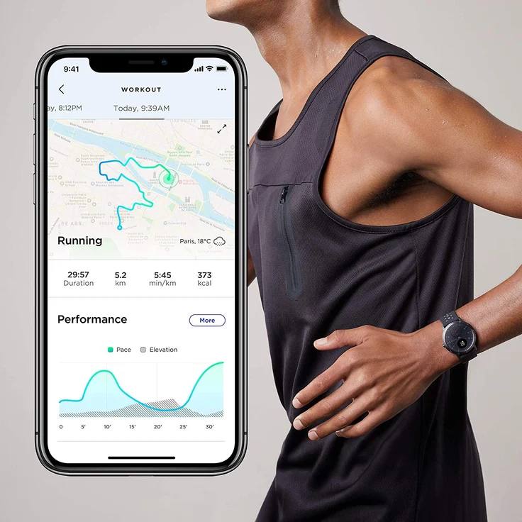 Withings Steel HR Sport Hybrid-Smartwatch Unisex, 40mm, Edelstahlgehäuse, Schwarz/Grau – Bild 3