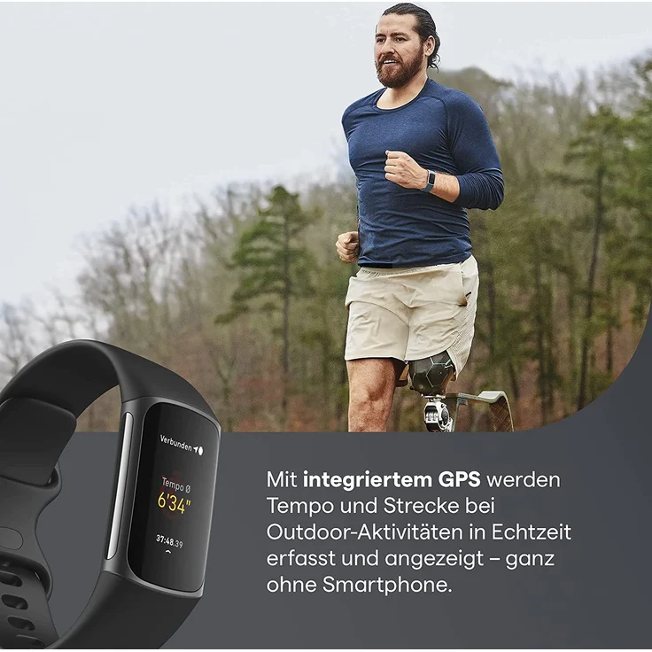 Fitbit Charge 5 Fitness-Tracker GPS, Unisex, Einheitsgröße, Aluminiumgehäuse, Black/Graphite – Bild 6