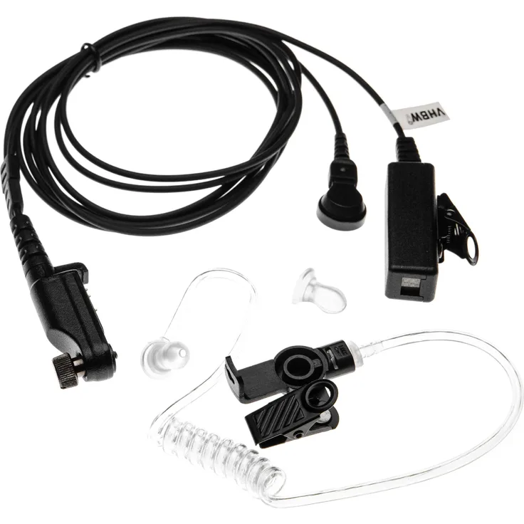 VHBW Headset mit Push-to-Talk Mikrofon passend für HYT-Hytera PD600, PD602, PD602G, PD605, PD660, PD662, PD662G, PD680, PD682, PD682G Funkgerät