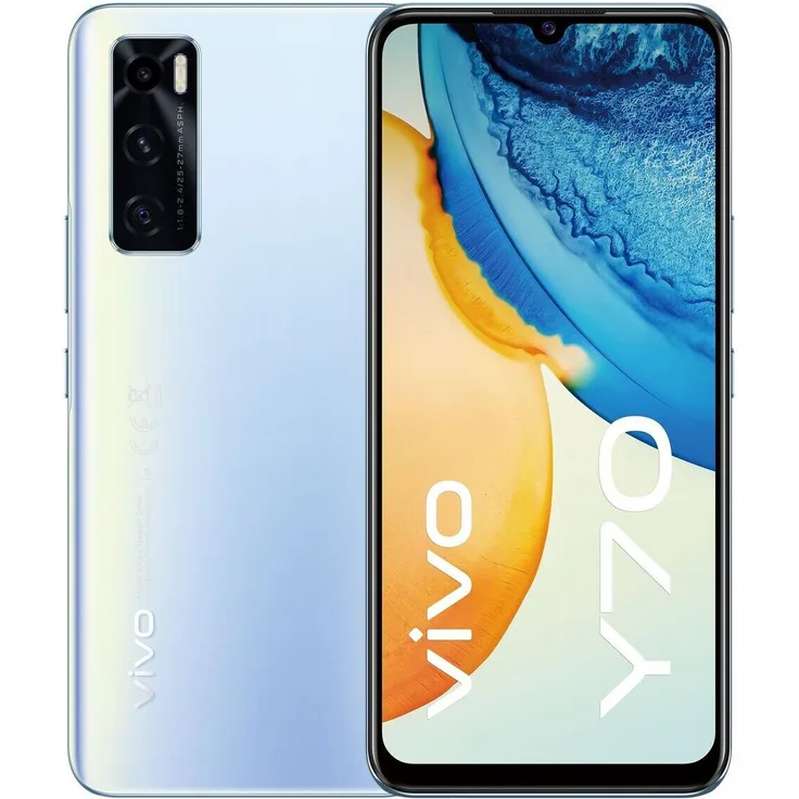 Vivo Y70 Smartphone 16,26cm (6,4 Zoll) AMOLED-Display, 128GB interner Speicher, 8GB RAM, Dual-SIM, Blue - Preisvergleich