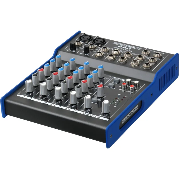 Pronomic M-602 Live-Studio Mischpult (2 Mono-Kanäle XLR-Klinke, 2-Stereo Kanäle, 3-Band-EQ, 48V Phantomspeisung)