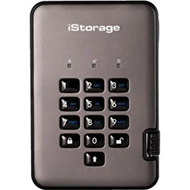 iStorage diskAshur PRO² - Solid-State-Disk - verschlüsselt - 256 GB - extern (tragbar) - USB 3.1 - FIPS 197, 256-bit SHA, 256-bit AES-XTS (IS-DAP2-256-SSD-256-C-G) – Bild 1
