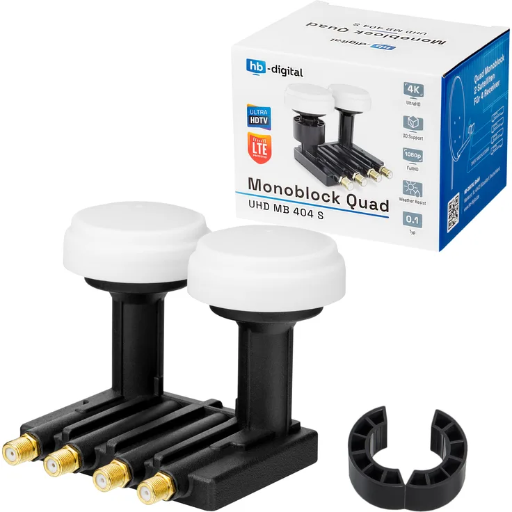 HB-DIGITAL UHD MB 404 S Monoblock Quad LNB schwarz