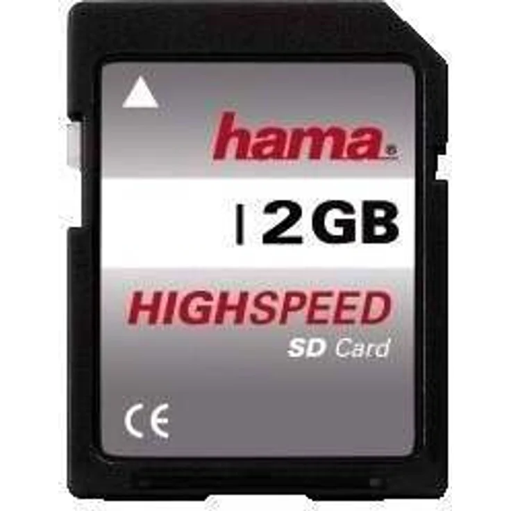 Hama Speicherkarte SD 2GB (SD-2.0 Standard, Class 4, Datensicherheit dank mechanischem Schreibschutz, Beschriftungsfeld) – Bild 1