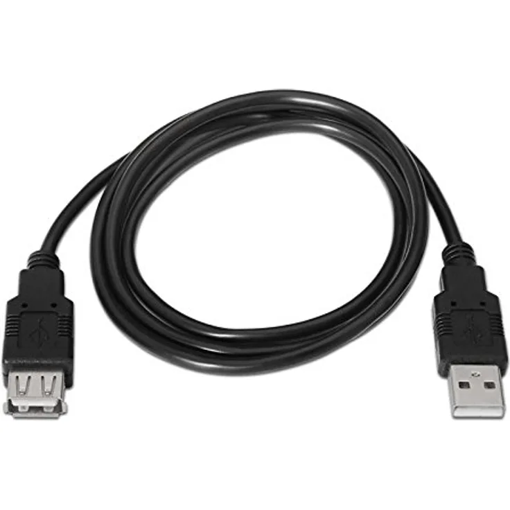 Nanocable 10.01.0203-BK - USB 2.0 Verlängerungskabel, Typ A-M-A-H, männlich-weiblich, schwarz, 1.8 mts