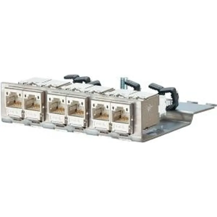Metz CONNECT 130B11P2-E - IEEE 802.3af,IEEE 802.3an - 6xRJ-45 - Gold - Cat6a - 26/7 - Weiß (130B11P2-E)