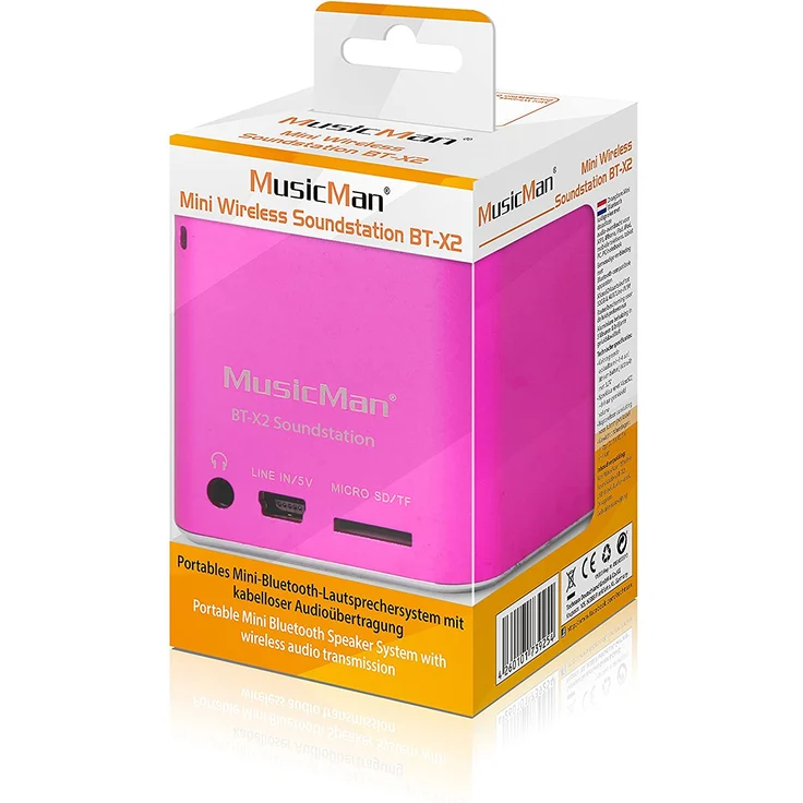 Technaxx MusicMan mini BT-X2 Bluetooth-Lautsprecher mit Kartenleser, pink – Bild 9