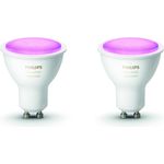 Philips Hue White & Color Ambiance GU10 LED Lampe Doppelpack, dimmbar, bis zu 16 Millionen Farben, steuerbar via App, kompatibel mit Amazon Alexa (Echo, Echo Dot), 2er Pack