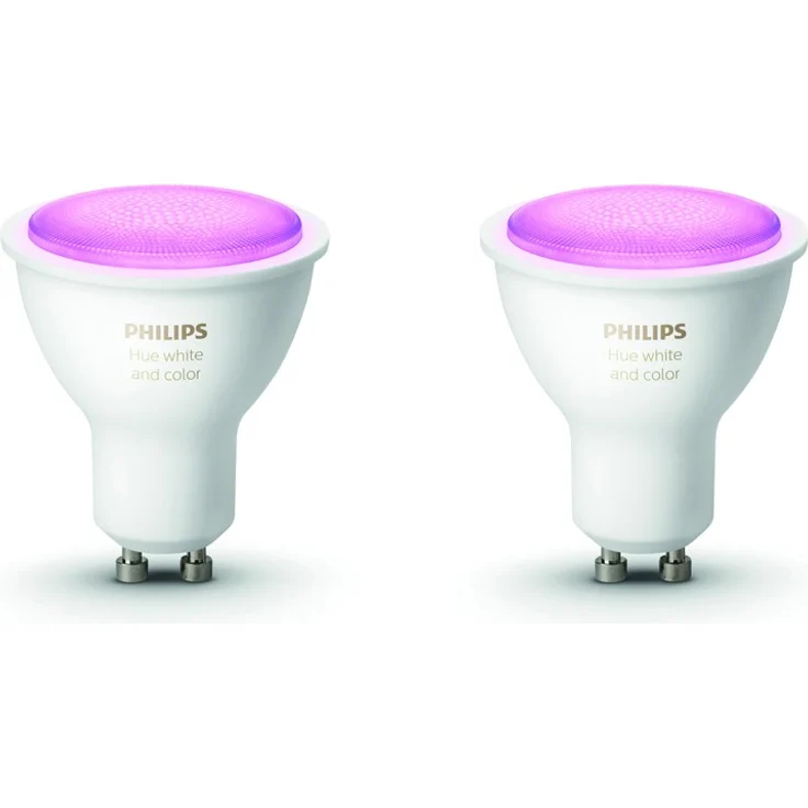 Philips Hue White & Color Ambiance GU10 LED Lampe Doppelpack, dimmbar, bis zu 16 Millionen Farben, steuerbar via App, kompatibel mit Amazon Alexa (Echo, Echo Dot), 2er Pack – Bild 1