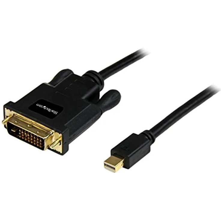 StarTech.com Mini DisplayPort auf DVI Kabel (Stecker/Stecker) - mDP zu DVI Adapter - 1920x1200 - DisplayPort-Kabel - Mini DisplayPort (M) - DVI-D (M) - 91,44 cm - Flügelschrauben - Schwarz (MDP2DVIMM3B)