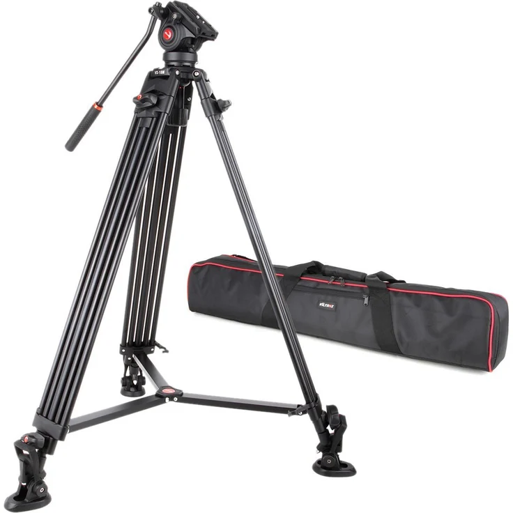 VILTROX® VX-18M 188cm / 74 Zoll Panorama Kamera Dreibein-Stative mit Fluid Drag Kopf für Canon Nikon Sony DSLR Kamera & DV Camcorder, Aluminiumlegierung – Bild 1