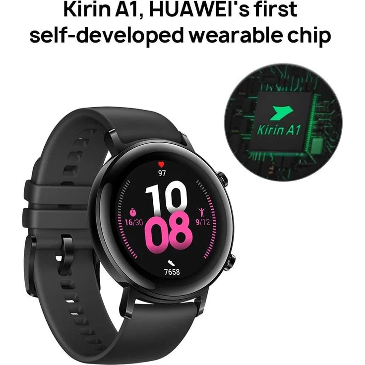 Huawei Watch GT2 Smartwatch GPS, Unisex, 42mm, Edelstahlgehäuse, Night Black – Bild 7