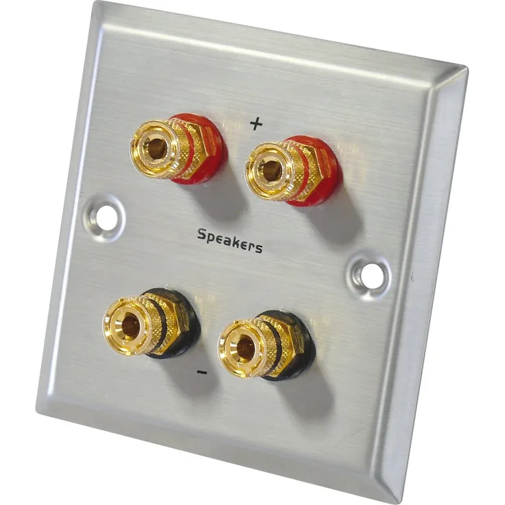 Dynavox LS-Wand-Anschlußblende Edelstahl 4 Bananenstecker