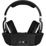 TechniSat StereoMan 2 2,4GHz Funkkopfhörer (für Fernseher und Musikanlagen mit Dockingstation) Over-Ear-Kopfhörer mit Mikrofon, Noise Cancelling, schwarz