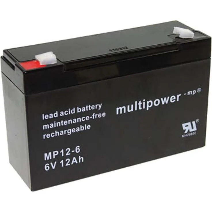 Multipower Blei-Akku MP12-6 Pb 6V 12Ah Faston 4,8mm