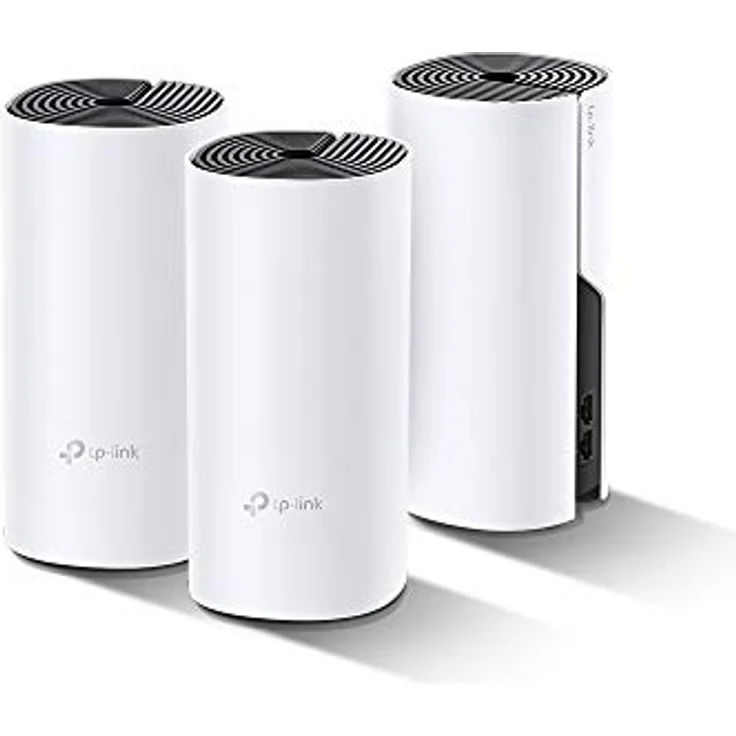 TP-Link Deco P9 Powerline WLAN Mesh Set (Dualband 1200Mbit-s + HomePlug 1000Mbit-s, Reichweite bis zu 560m², Qualcomm Core, 6xGigabit-Ports, kompatibel mit Amazon Alexa, Schnellinstallation) weiß – Bild 1