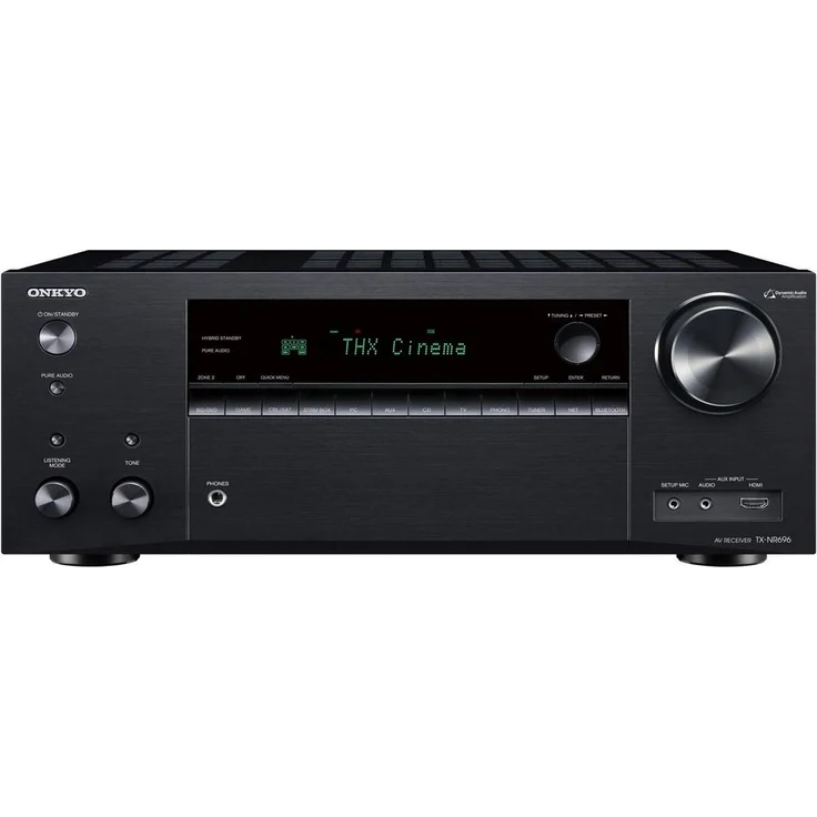 Onkyo TX-NR696(B) 7.2 Kanal AV Receiver (THX Kinoklang, Dolby-DTS:X, WLAN, Bluetooth, Streaming, Musik Apps, Spotify, Deezer, Radio, Multiroom, 175W-kanal) schwarz – Bild 1